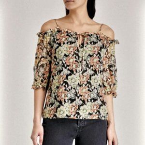 The Kooples Wanted Cold Shoulder Floral Top